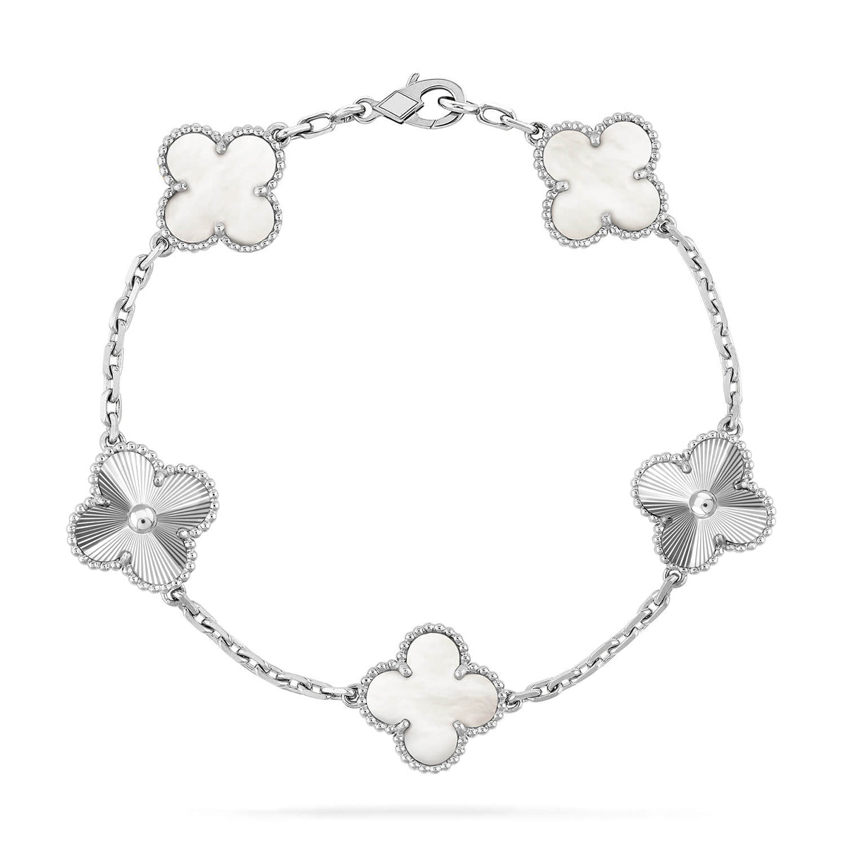 [⭐Renara]CLOVER WHITE PEARL MOP 5 MOTIF BRACELET COLLECTION