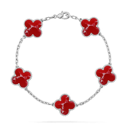 [⭐Renara]CLOVER 5 MOTIF RED PATTERN BRACELET COLLECTION