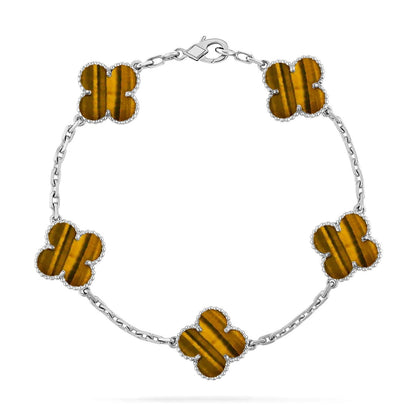 [⭐Renara] CLOVER 5 MOTIFS TIGER EYE BRACELET COLLECTION
