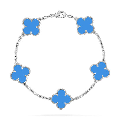 [⭐Renara] CLOVER 5 MOTIF BLUE AGATE BRACELET COLLECTION