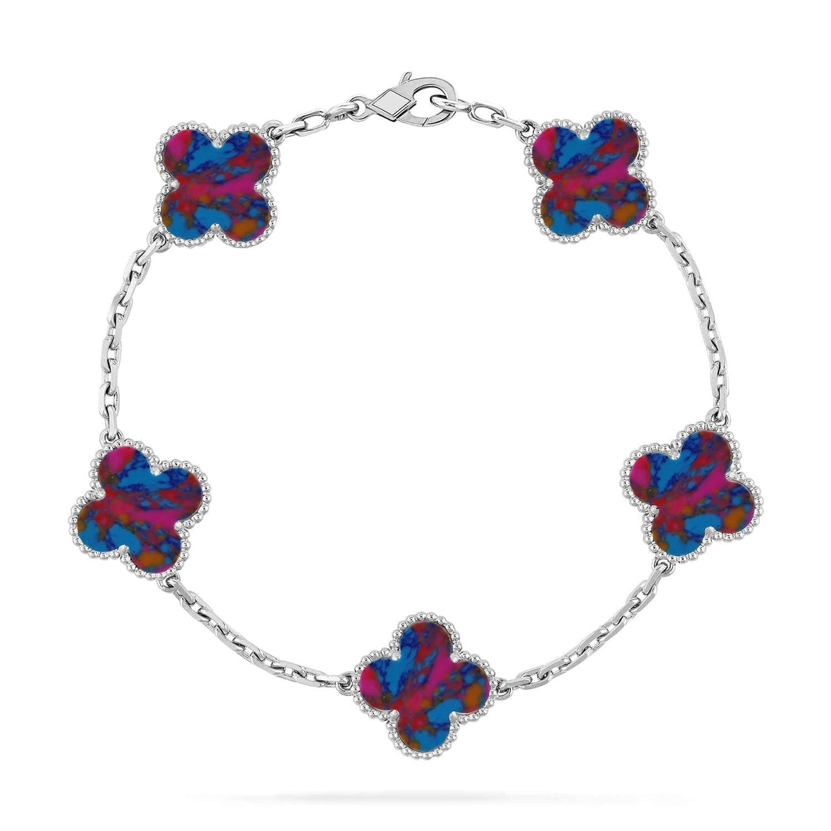 [⭐Renara]CLOVER 5 MOTIF COLOR GEMSTONES BRACELET COLLECTION