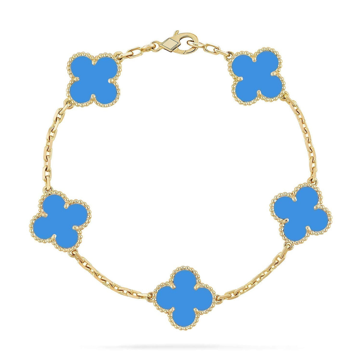[⭐Renara] CLOVER 5 MOTIF BLUE AGATE BRACELET COLLECTION