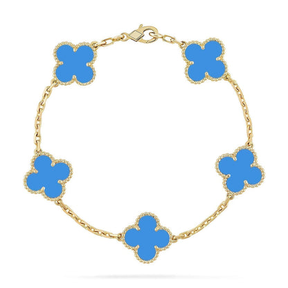 [⭐Renara] CLOVER 5 MOTIF BLUE AGATE BRACELET COLLECTION