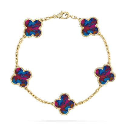 [⭐Renara]CLOVER 5 MOTIF COLOR GEMSTONES BRACELET COLLECTION