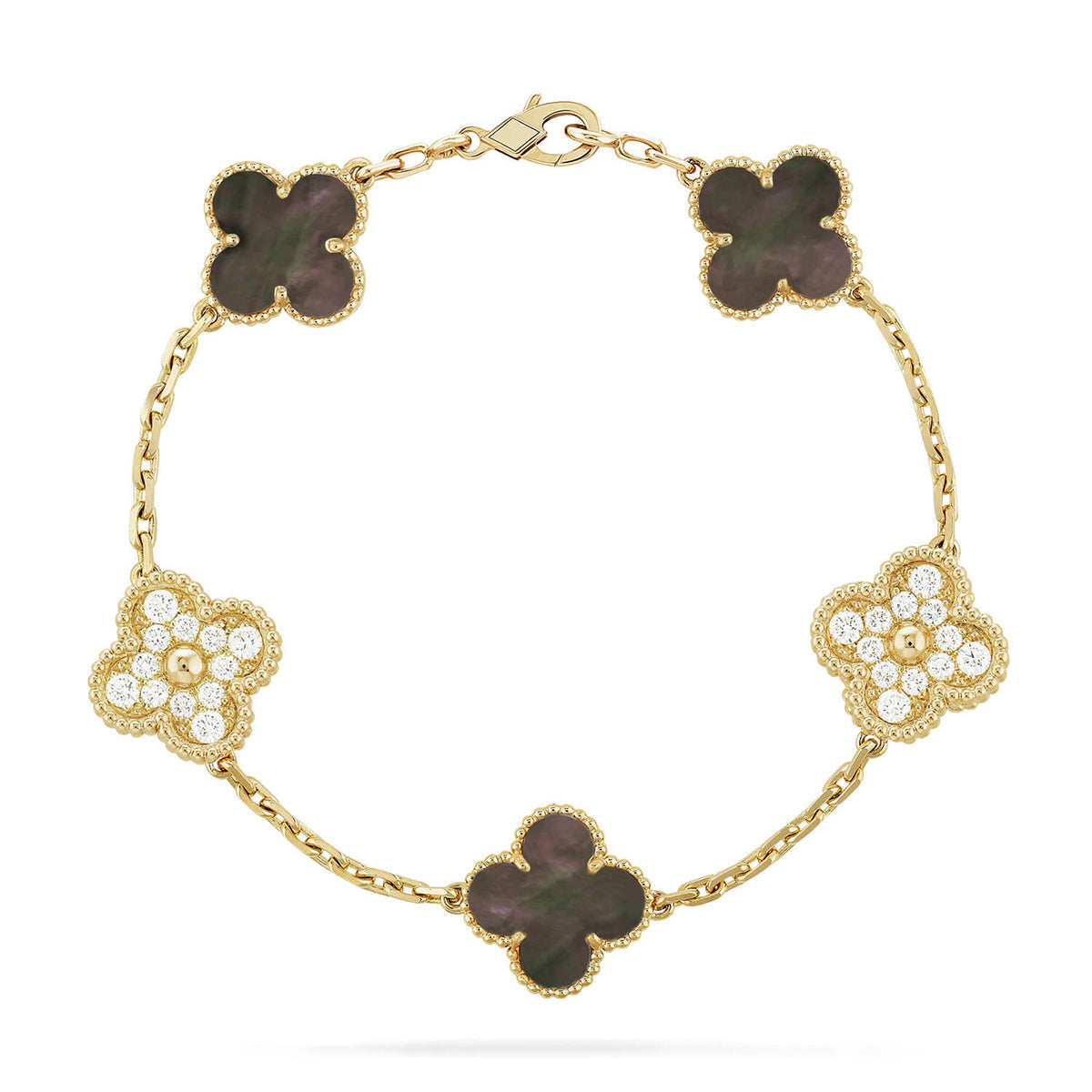 [⭐Renara] CLOVER 5 MOTIF GRAY MOP BRACELET COLLECTION
