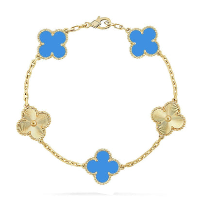 [⭐Renara] CLOVER 5 MOTIF BLUE AGATE BRACELET COLLECTION