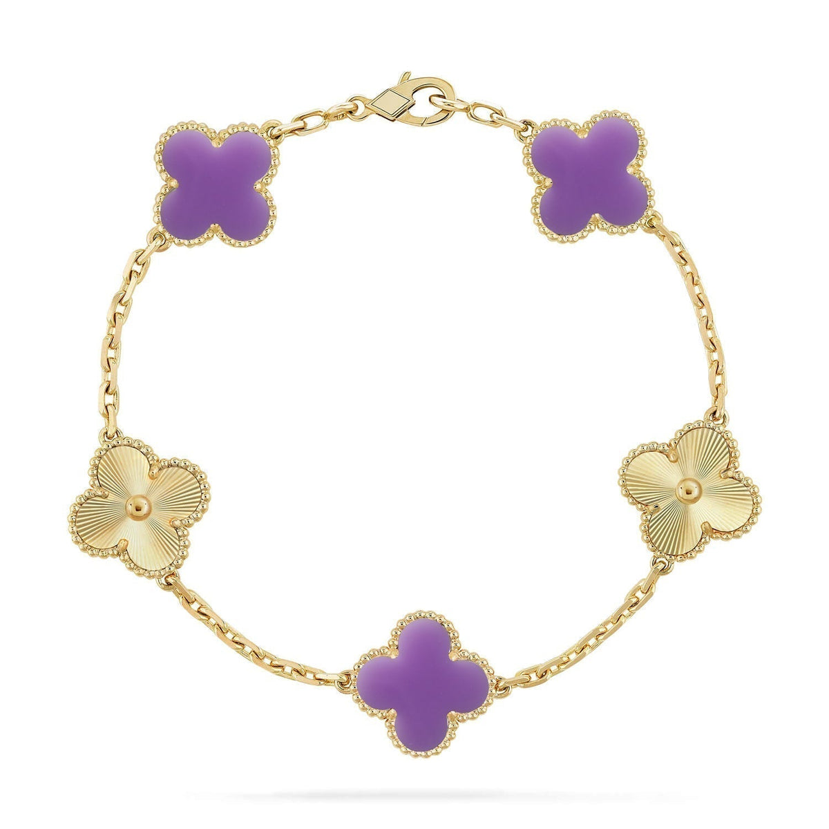 [⭐Renara]CLOVER 5 MOTIF LIGHT PURPLE BRACELET COLLECTION
