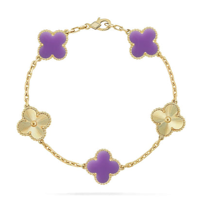 [⭐Renara]CLOVER 5 MOTIF LIGHT PURPLE BRACELET COLLECTION