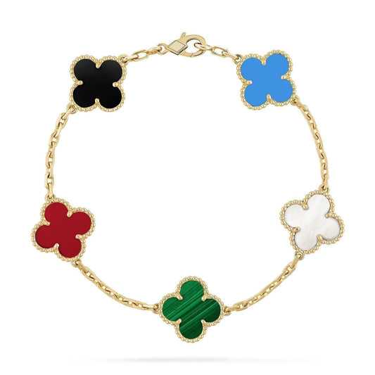[⭐Renara]CLOVER 5 MOTIFS MULTICOLOR BRACELET