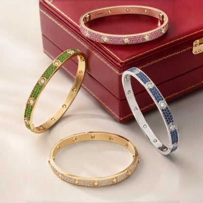 [⭐Renara]2026 PAVE GEMSTONE LOVE BRACELET 6.1MM 10 DIAMONDS