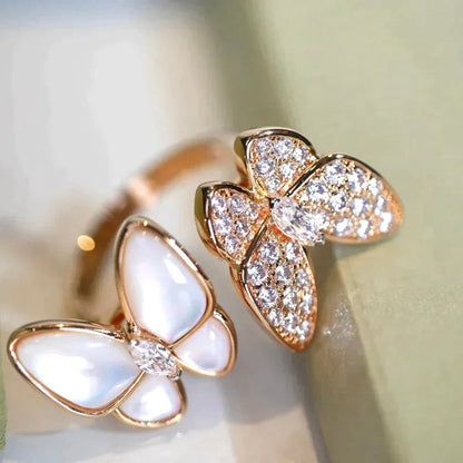 [⭐Renara]TWIN BUTTERFLY DIAMOND MOP RING