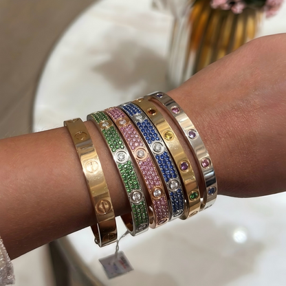 [⭐Renara]2026 PAVE GEMSTONE LOVE BRACELET 6.1MM 10 DIAMONDS