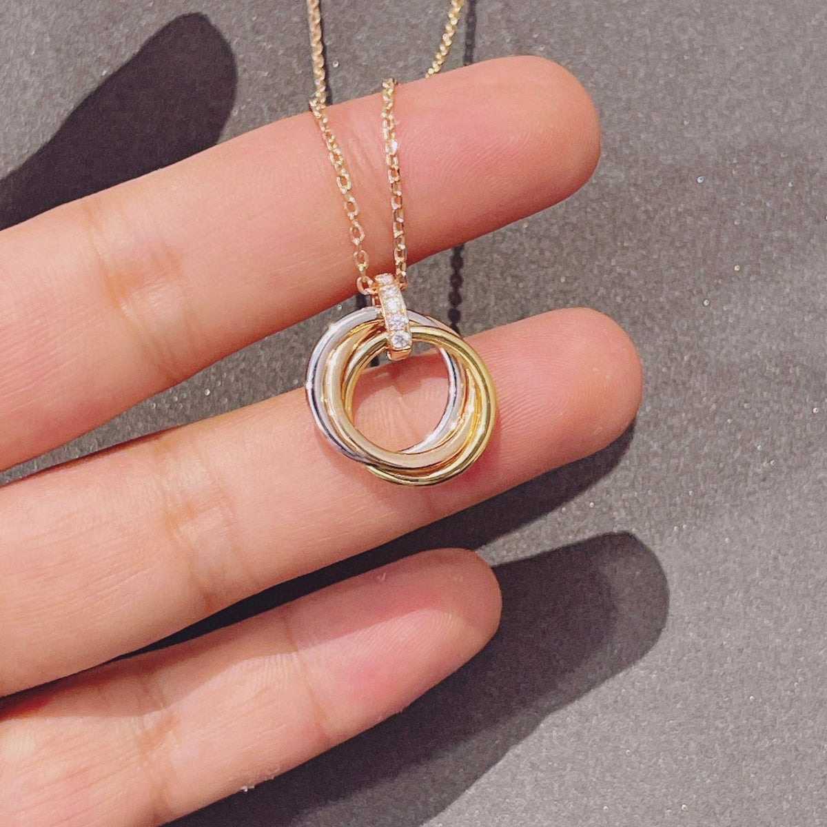 [⭐Renara]TRINITY NECKLACE GOLD  DIAMONDS