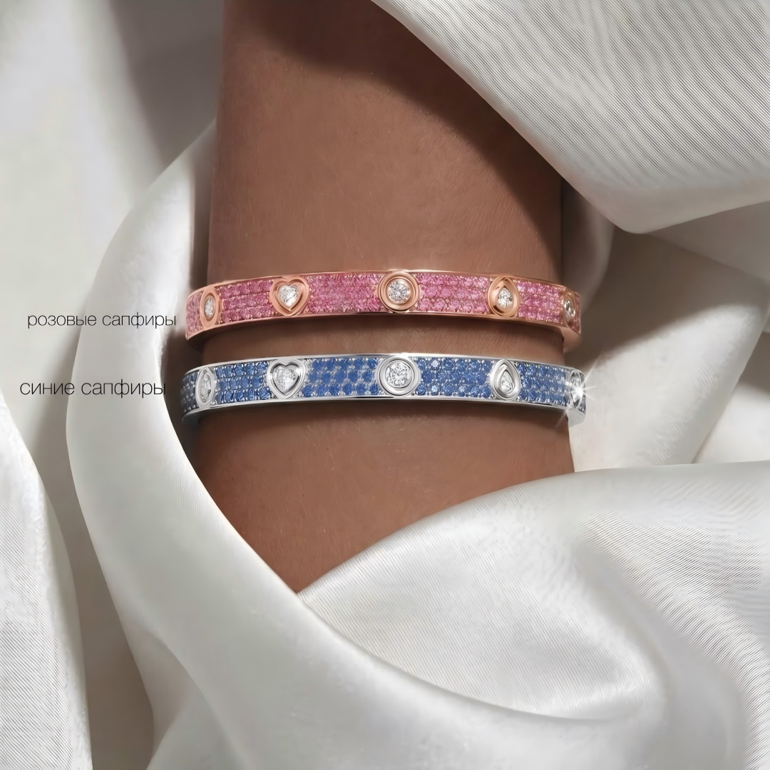[⭐Renara]2026 PAVE GEMSTONE LOVE BRACELET 6.1MM 10 DIAMONDS