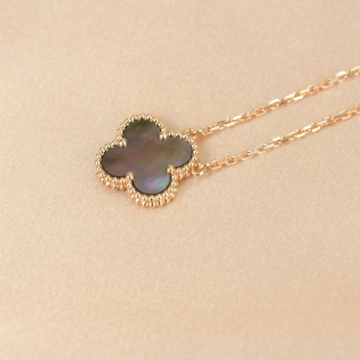 [⭐Renara]CLOVER 15MM  GRAY MOTHER OF PEARL NECKLACE
