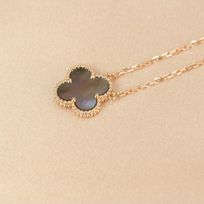 [⭐Renara]CLOVER 15MM  GRAY MOTHER OF PEARL NECKLACE