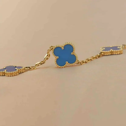 [⭐Renara] CLOVER 5 MOTIF BLUE AGATE BRACELET COLLECTION
