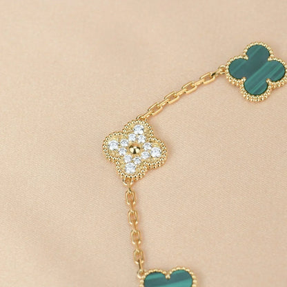 [⭐Renara] CLOVER 5 MOTIF MALACHITE BRACELET COLLECTION