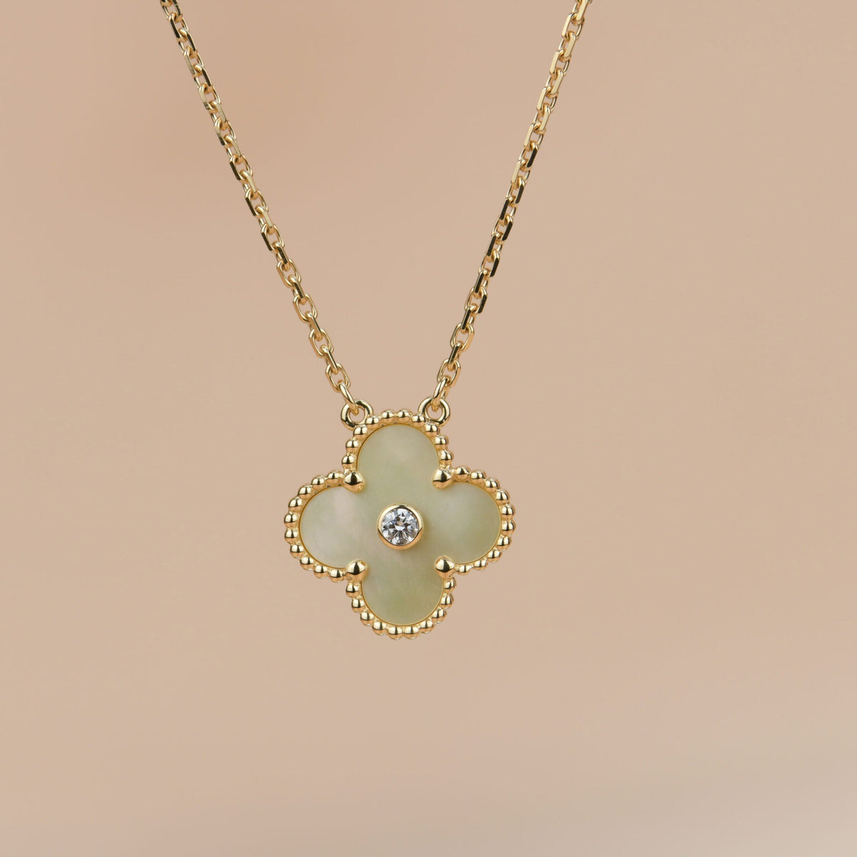 [⭐Renara]CLOVER 15MM DIAMOND GOLD MOTHER OF PEARL NECKLACE
