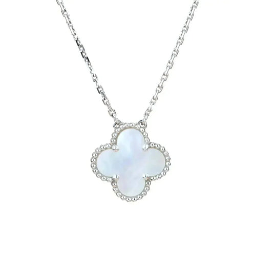 [⭐Renara]CLOVER  15MM WHITE MOTHER-OF-PEARL SILVER