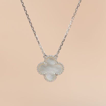 [⭐Renara]CLOVER  15MM WHITE MOTHER-OF-PEARL SILVER