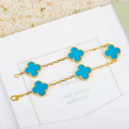 [⭐Renara] CLOVER 5 MOTIF TURQUOISE BRACELET COLLECTION