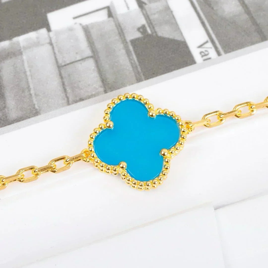 [⭐Renara] CLOVER 5 MOTIF TURQUOISE BRACELET COLLECTION