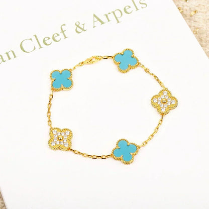 [⭐Renara] CLOVER 5 MOTIF TURQUOISE BRACELET COLLECTION