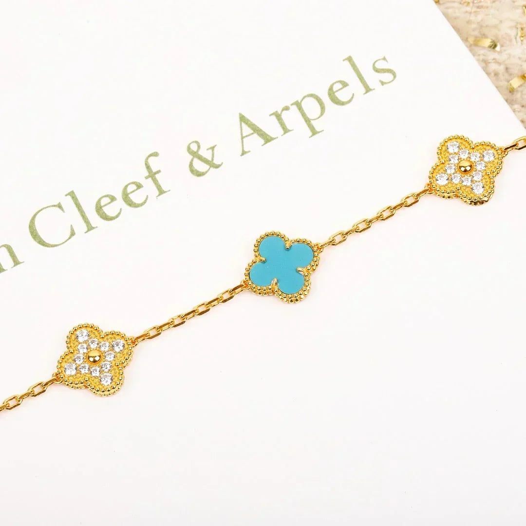 [⭐Renara] CLOVER 5 MOTIF TURQUOISE BRACELET COLLECTION