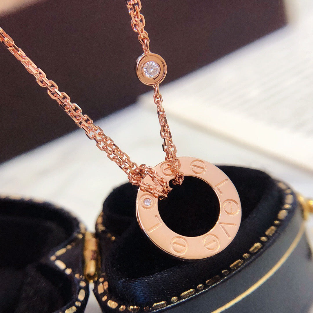[⭐Renara]LOVE NECKLACE 16MM 2 DIAMONDS