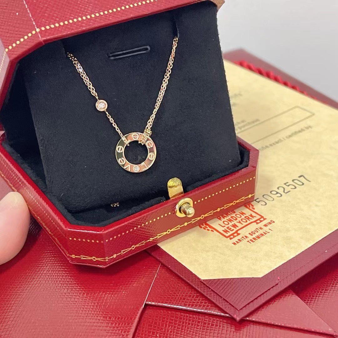 [⭐Renara]LOVE NECKLACE 16MM 2 DIAMONDS