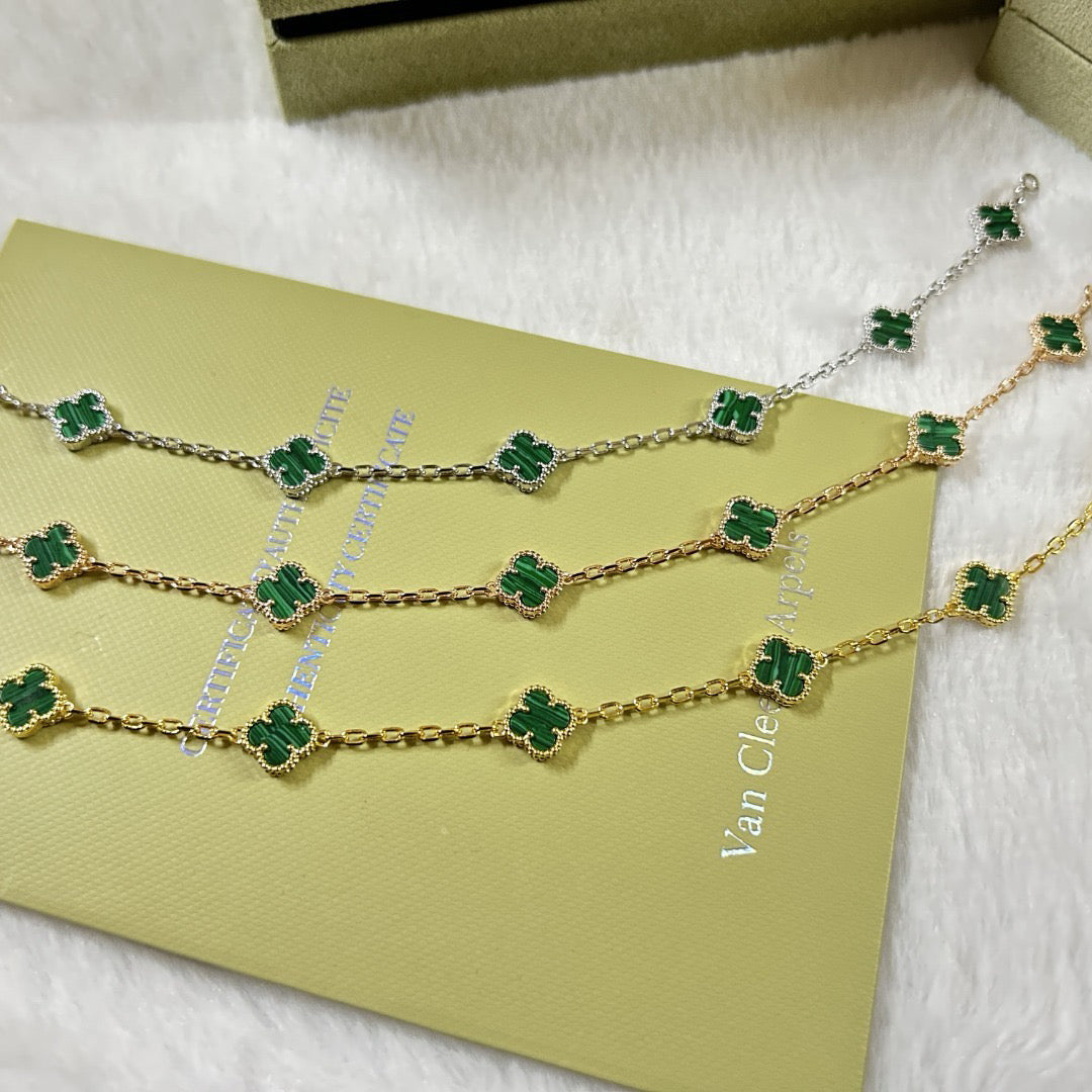 [⭐Renara]CLOVER 6 MOTIF MALACHITE BRACELET