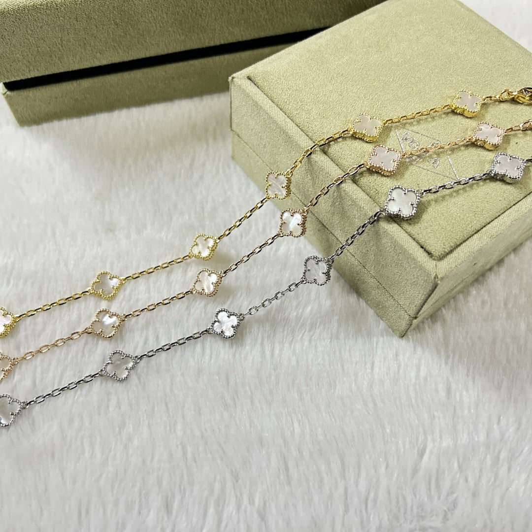 [⭐Renara]CLOVER 6 MOTIF WHITE MOP BRACELET