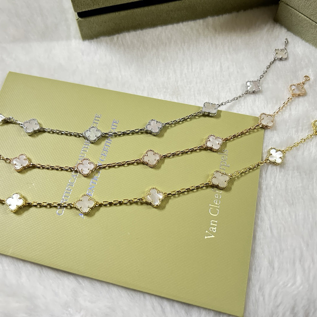 [⭐Renara]CLOVER 6 MOTIF WHITE MOP BRACELET