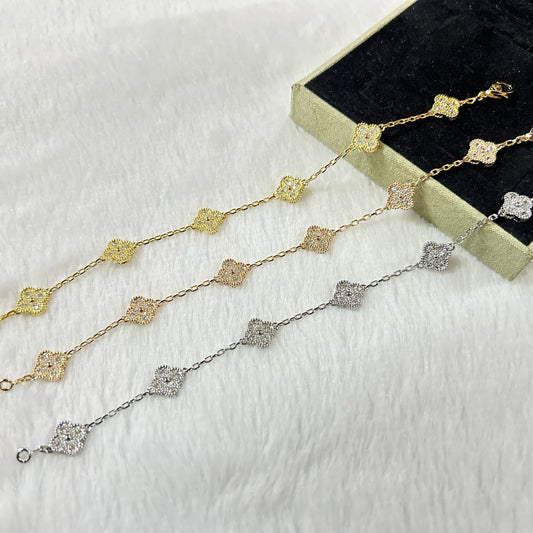 [⭐Renara]CLOVER 6 MOTIF DIAMOND BRACELET
