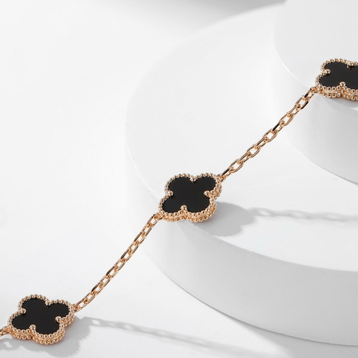 [⭐Renara]CLOVER 10 MOTIFS ONYX NECKLACE