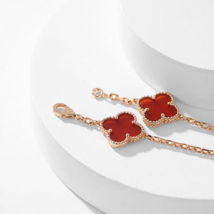 [⭐Renara]CLOVER 10 MOTIFS CARNELIAN NECKLACE