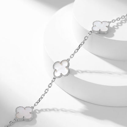 [⭐Renara]CLOVER 10 MOTIFS WHITE MOTHER OF PEARL NECKLACE