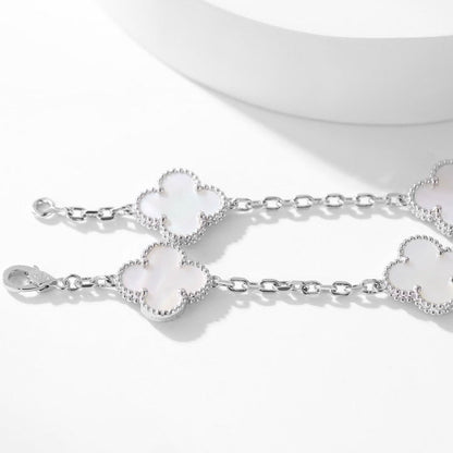 [⭐Renara]CLOVER 10 MOTIFS WHITE MOTHER OF PEARL NECKLACE
