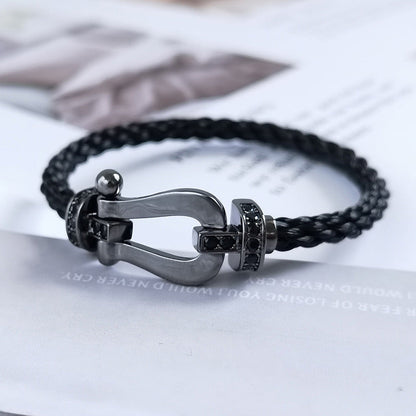 [⭐Renara]FORCE LARGE SERIES HORSESHOE BLACK SAMURAI BRACELET