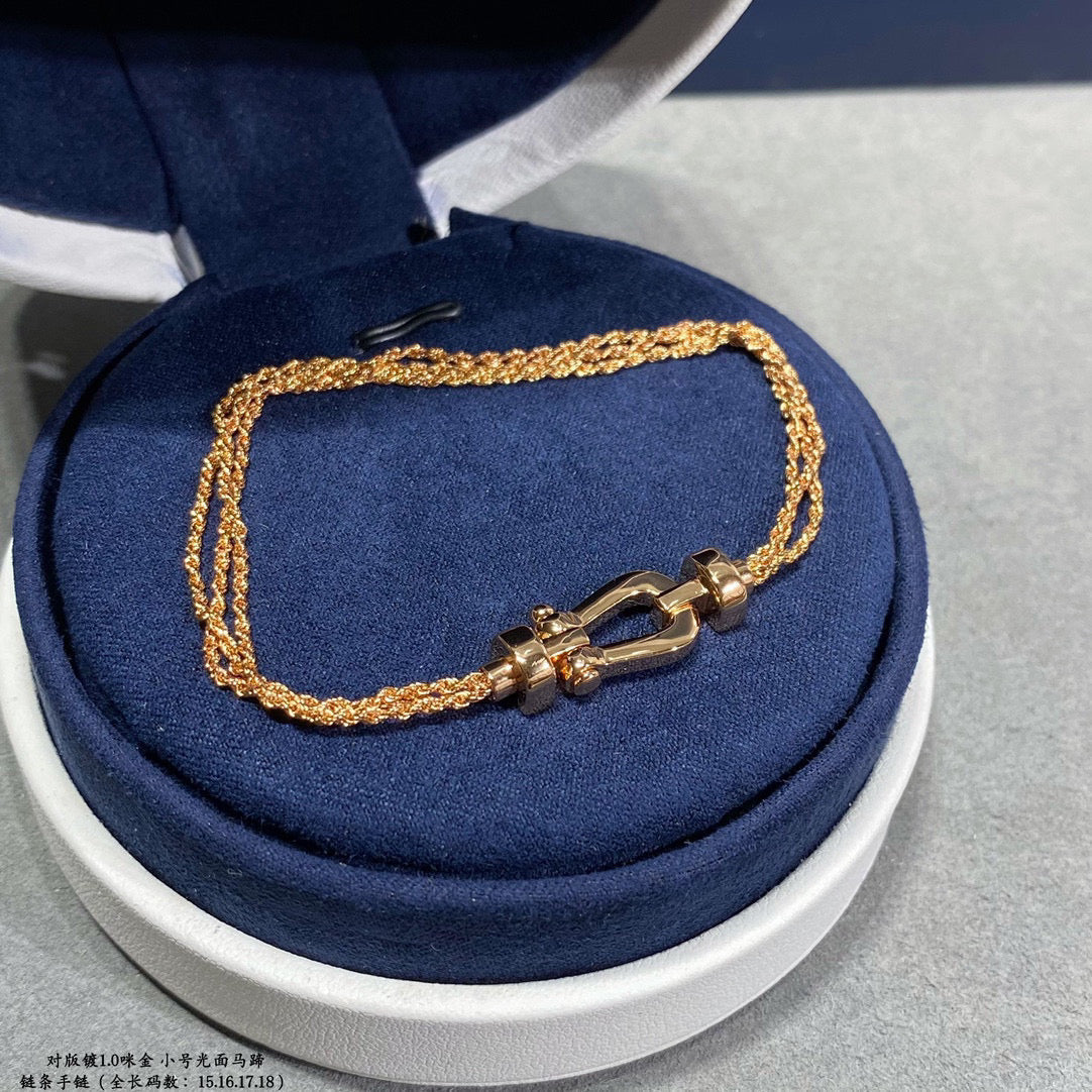 [⭐Renara]FORCE SMALL HORSESHOE  DIAMOND CHAIN ROPE BRACELET