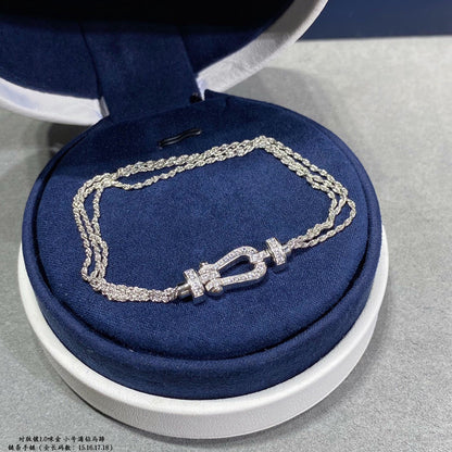 [⭐Renara]FORCE SMALL HORSESHOE  DIAMOND CHAIN ROPE BRACELET