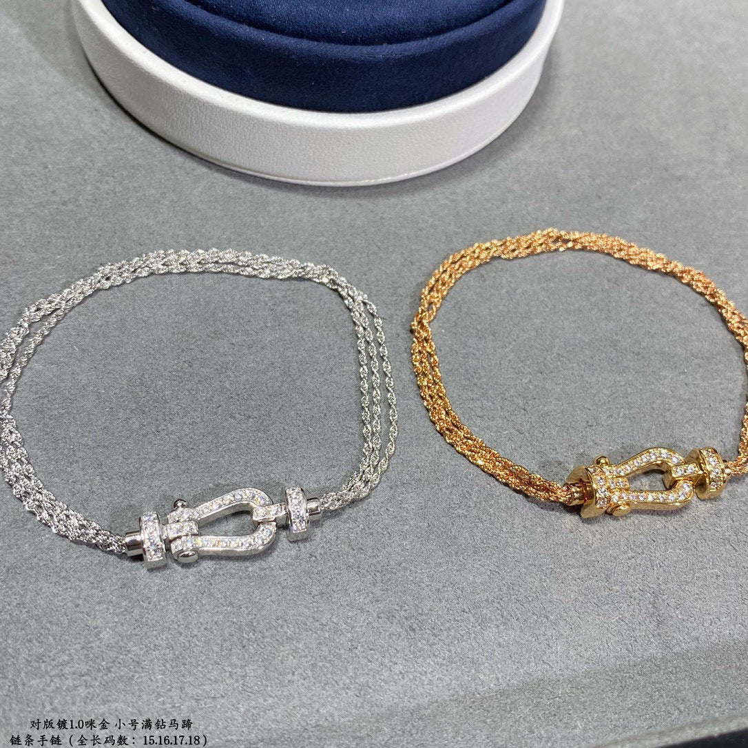 [⭐Renara]FORCE SMALL HORSESHOE  DIAMOND CHAIN ROPE BRACELET