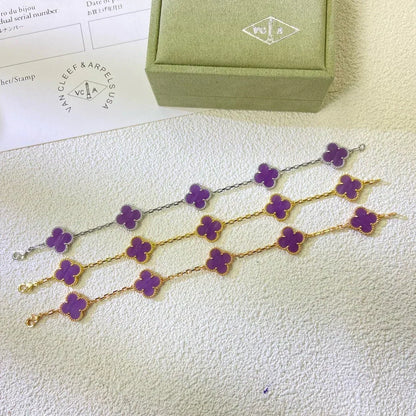 [⭐Renara] CLOVER 5 MOTIF VIOLET BRACELET COLLECTION