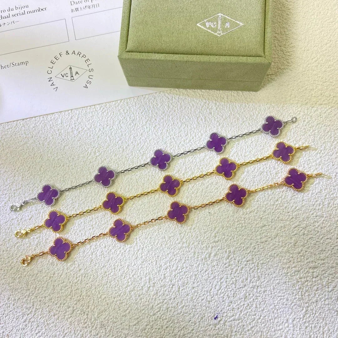 [⭐Renara] CLOVER 5 MOTIF VIOLET BRACELET COLLECTION