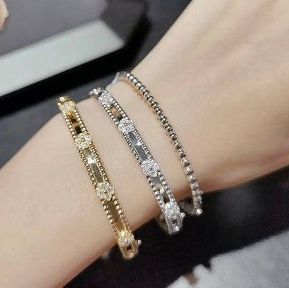 [⭐Renara]CLOVER BRACELET 4MM DIAMONDS