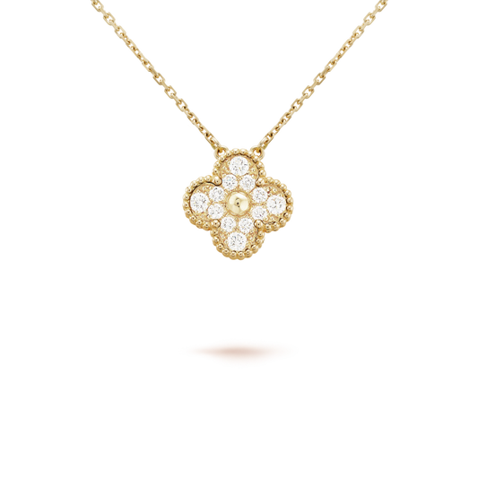 [⭐Renara]CLOVER 15MM DIAMOND SINGLE FLOWER NECKLACE