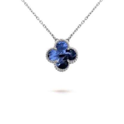 [⭐Renara]CLOVER 15MM PIETERSITE NECKLACE SILVER
