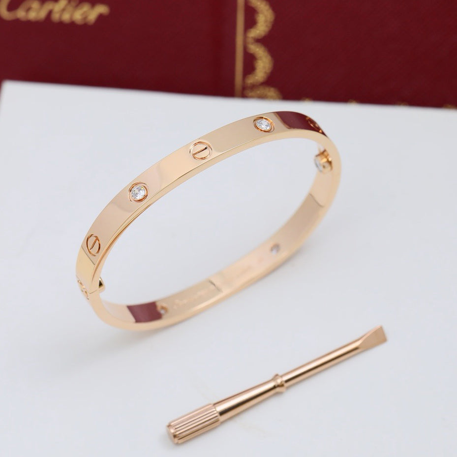 [⭐Renara]LOVE BRACELET 6.1MM 4 DIAMONDS