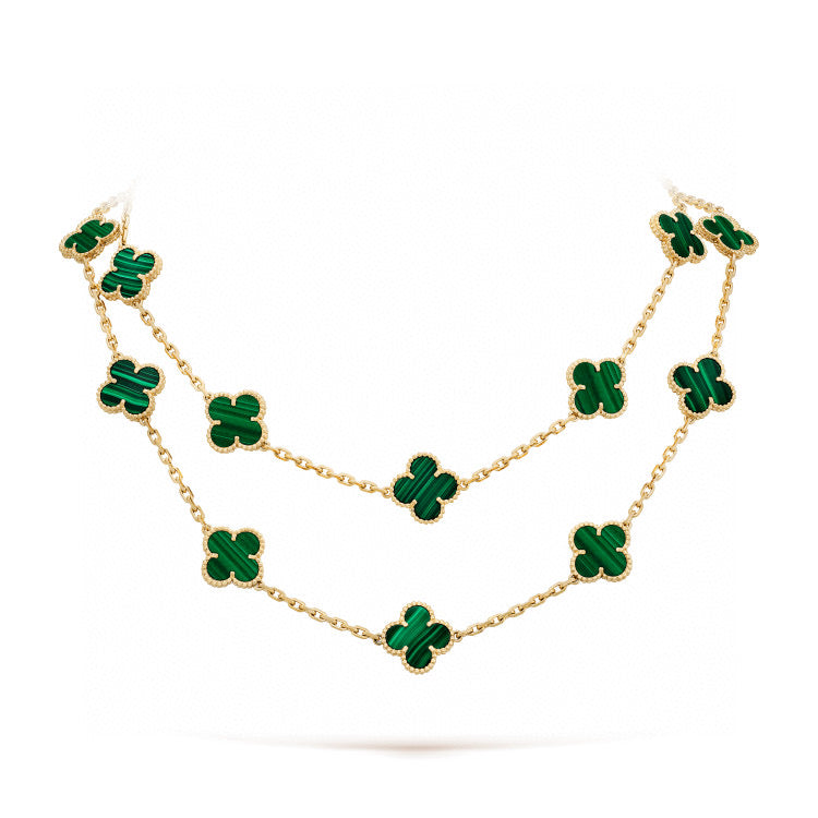 [⭐Renara]CLOVER 20 MOTIFS MALACHITE GOLD